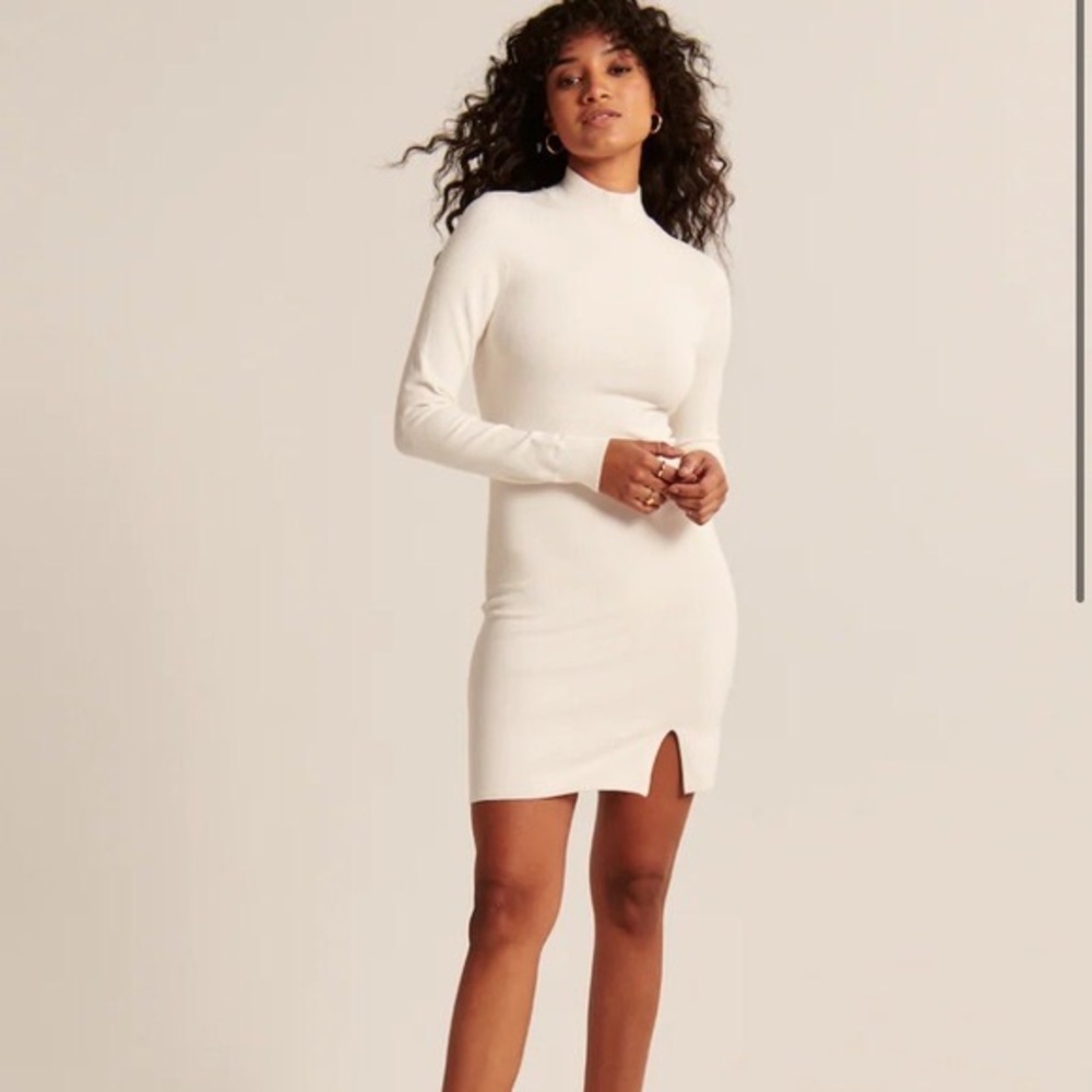 Abercrombie & Fitch Mockneck Mini Sweater Dress